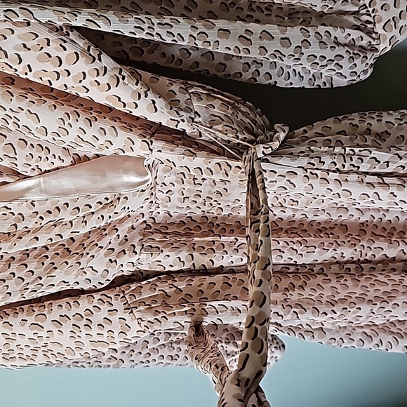 Express Mobwife Romantic animal print chiffon long sleeve short romper XL - Picture 8 of 15